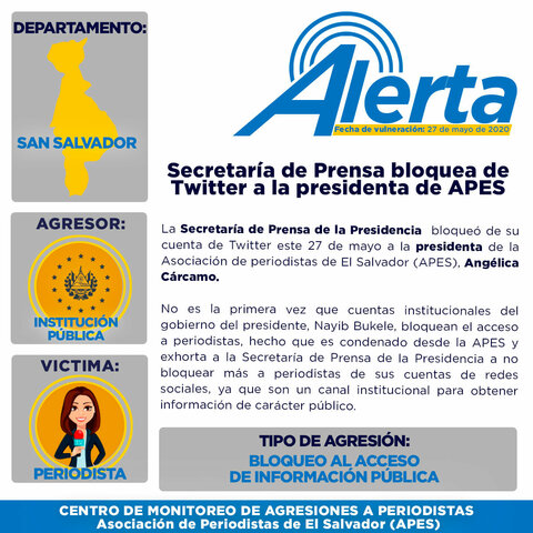 Secretaría de Prensa bloquea de Twitter a presidenta de APES