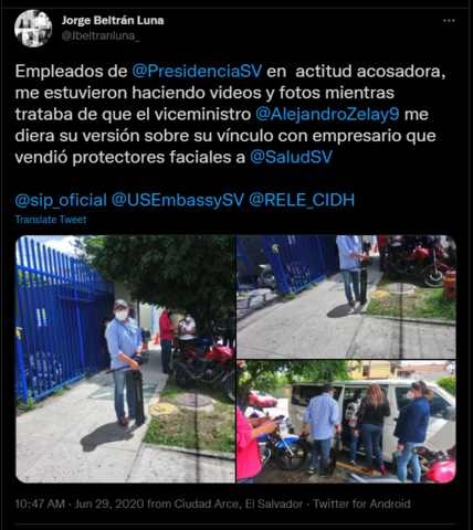 Empleados públicos acosan a periodista de EDH durante cobertura de prensa