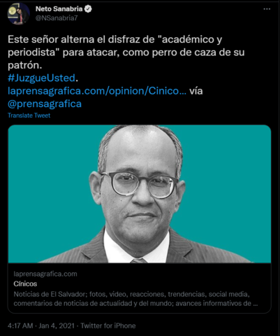 Secretario de Prensa de la Presidencia insulta digitalmente a periodista de LPG