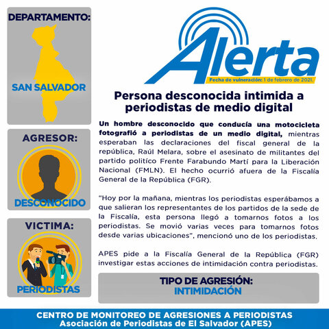 Persona desconocida intimida a periodistas de medio digital
