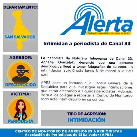 Intimidan a periodista de Canal 33