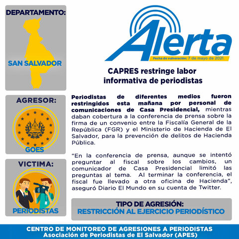 CAPRES restringe labor informativa de periodistas