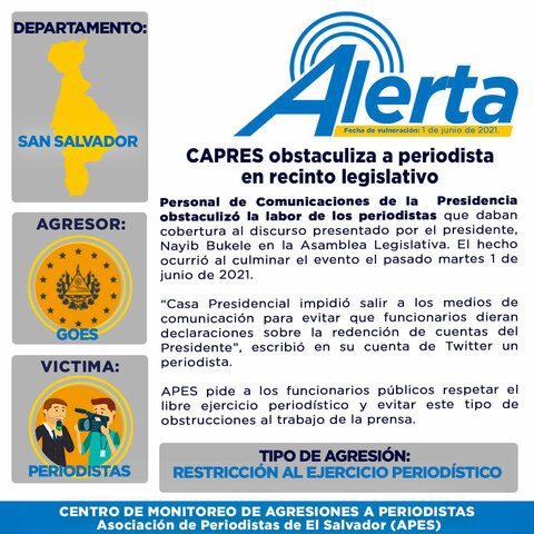 CAPRES obstaculiza a periodista en recinto legislativo