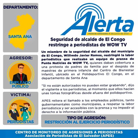 Seguridad de alcalde de El Congo restringe a periodistas de WOW TV
