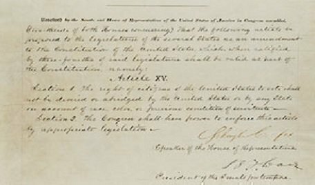 15th Amendment Ratified