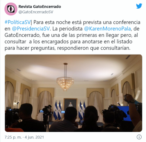 Secretaría de Prensa restringe derecho a preguntar a periodista de Gato Encerrado