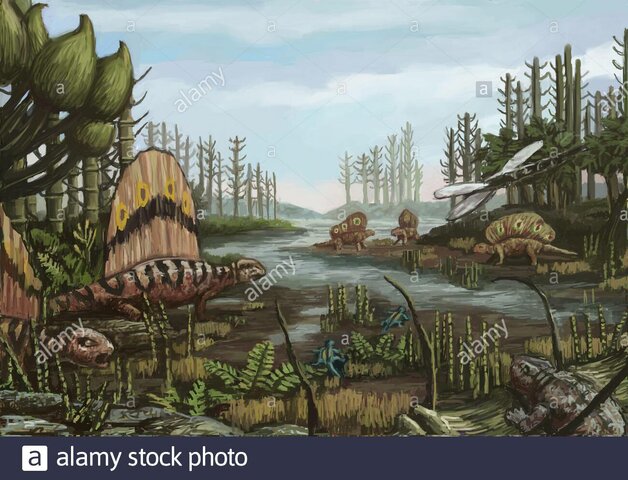 Earth's crustal plates formed a single, massive continent called Pangaea.