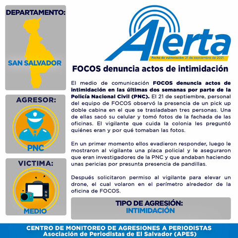 FOCOS denuncia actos de intimidación