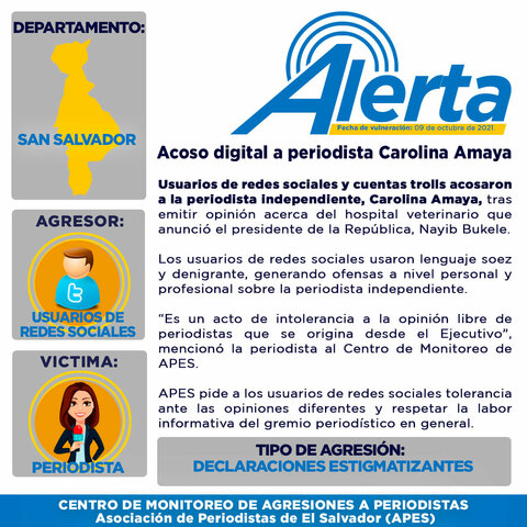 Acoso digital a periodista Carolina Amaya