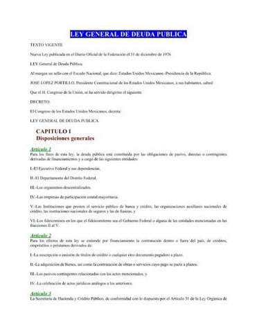 Ley General de Deuda Pública