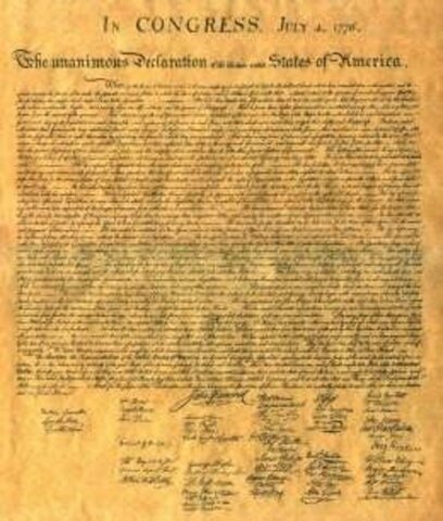Declaración de Independencia de las 13 colonias americanas