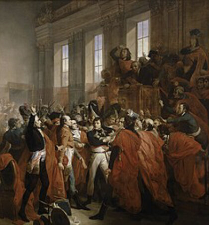 Napoleón da el golpe de Estado del 18 de brumario y acaba con el Directorio