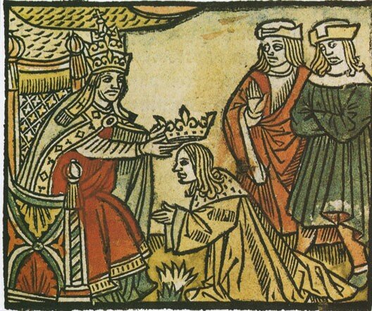 Sacre de Pépin par le Pape