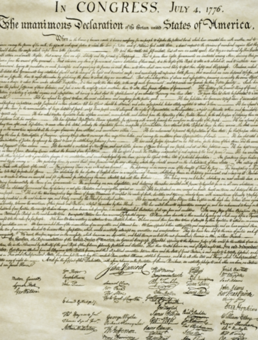 The declaration of Independence USA