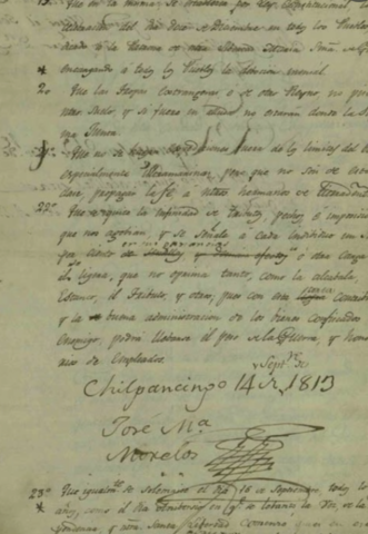 "Los Sentimientos de la Nación"