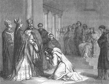 Louis le Pieux intronisé par le Pape