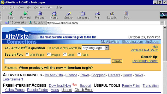 Aparición de la web 1.0
