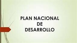 Plan Nacional de Desarrollo