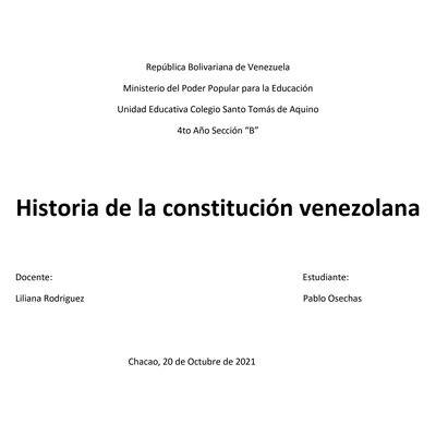 Timeline: Historia de la Constitución Venezolana