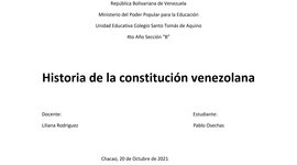 Timeline: Historia de la Constitución Venezolana