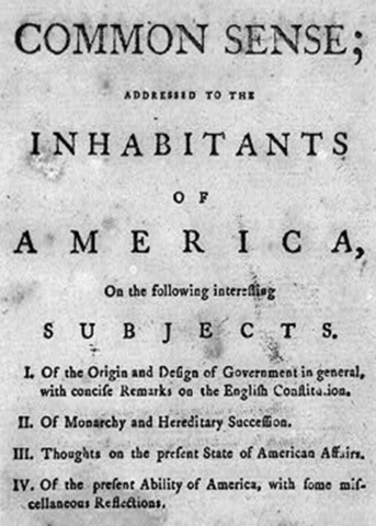 Thomas Paines 'Common Sense' Published