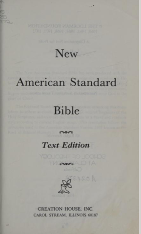 ｛英文｝《新美國標準版聖經》（New American Standard Bible；簡稱NASB）