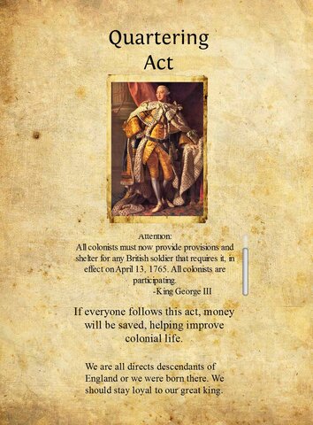 Quartering Act March of 24th, 1765