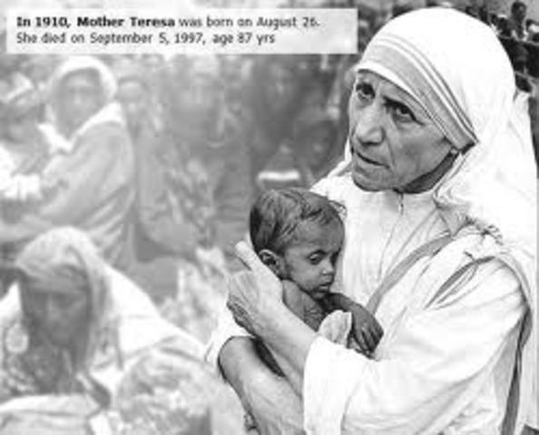 Born as Agnes Gionxhu Bejuxhiu ans in skopje in the former Yugoslavia