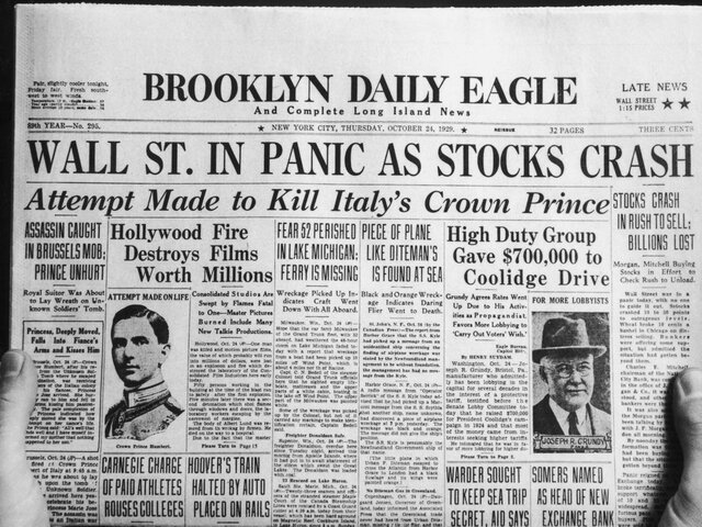 The crash of the American stock market