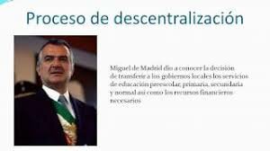 1983 Descentralización de la Educación.