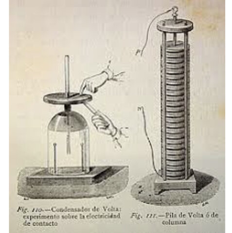 Se idea la primera pila eléctrica.