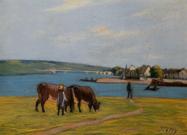 "Cows by the Seine at Saint Mammes"