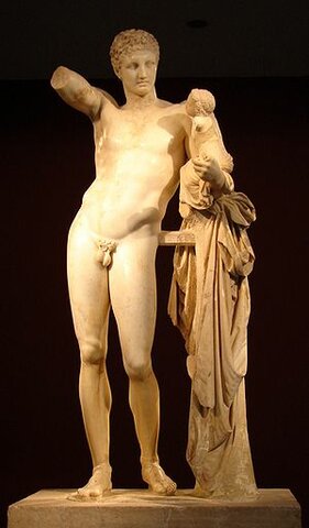 Hermes con Dioniso de praxiteles