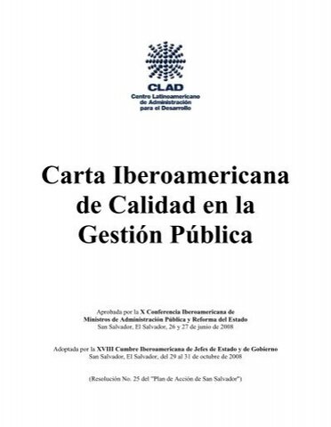 Carta Iberoamericana de la Función Pública aprobada por la V Conferencia de Ministros de Administración Pública y Reforma del Estado