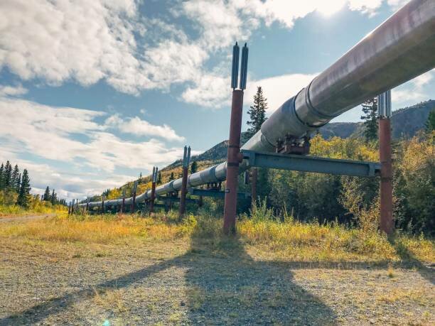 Construcción del oleoducto Transalaskiano (Trans Alaskan Pipeline)