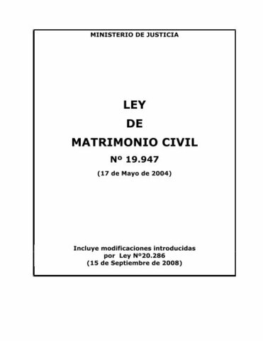 Ley de Matrimonio y Registro Civil