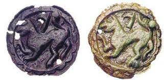 Bikafej és oroszlános érmék