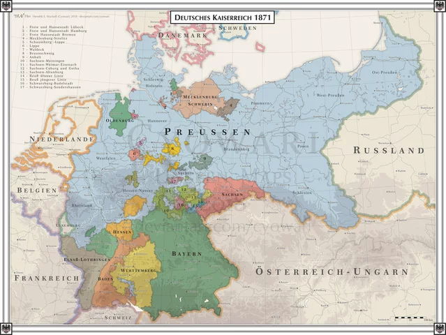 Beginning of the German Empire under the Prussian Crown