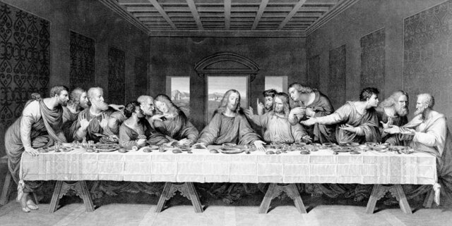 Leonardo da Vinci draws The Last Supper.