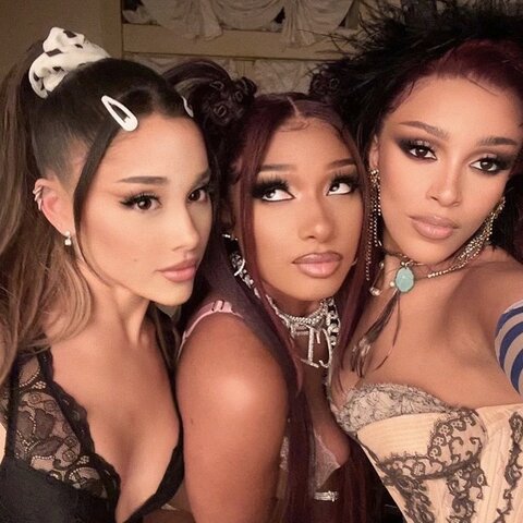 Ariana, Doja Cat and Megan Thee Stallion