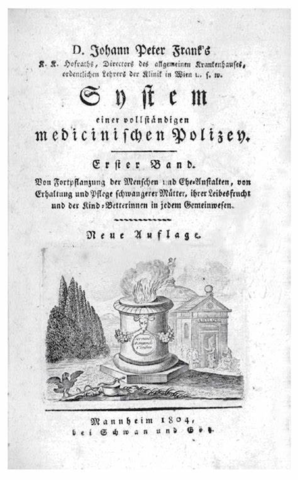 Johann Peter Frank escribe “Un sistema completo de Policía Médica”