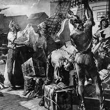 un grupo de colonos disfrazados de indios lanzaron 40 toneladas de te al mar