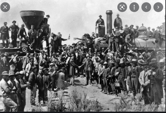 The Completion of the Transcontinental Railroad.
