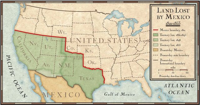 Mexico Looses California  New Mexico and Arizona