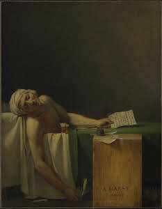 La muerte de Marat de J-L. David