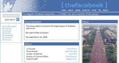 1era versión de Facebook