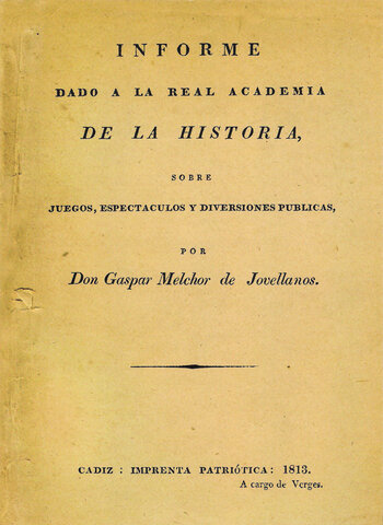 "Memoria sobre espectáculos y diversiones públicas", Jovellanos