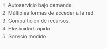 Características esenciales del Modelo de Cloud Computing