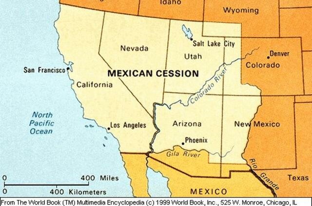 Mexico loses California, New Mexico, and Arizona