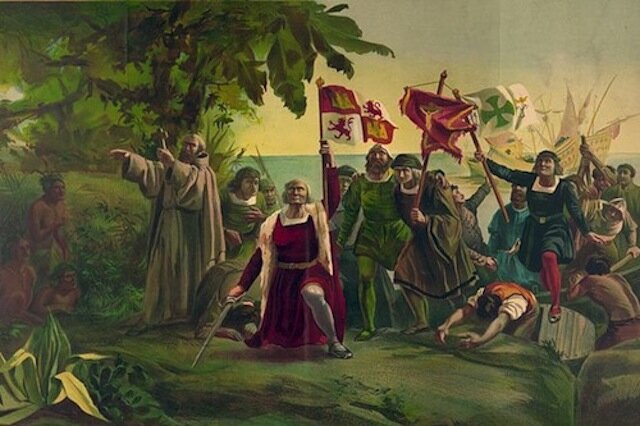 Christopher Columbus "discovers" the Americas